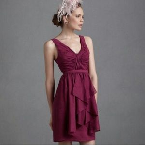 Anthropologie BHLDN Sleeveless V Neck Ruffled Cocktail Dress